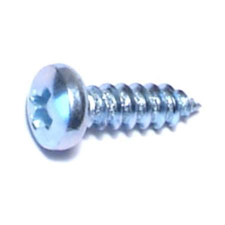 Midwest Fastener Sheet Metal Screw, #4 x 3/8 in, Zinc Plated Steel Pan Head Phillips Drive, 100 PK 03269